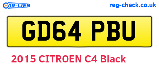 GD64PBU are the vehicle registration plates.