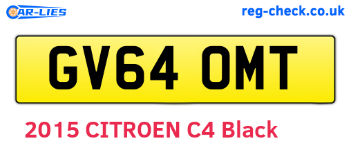 GV64OMT are the vehicle registration plates.