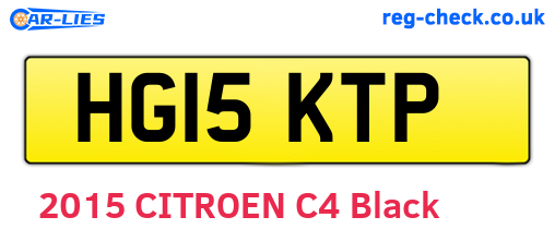 HG15KTP are the vehicle registration plates.