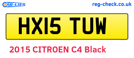 HX15TUW are the vehicle registration plates.