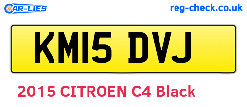 KM15DVJ are the vehicle registration plates.