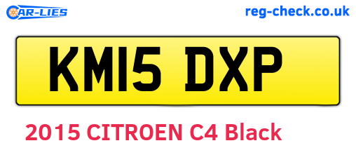 KM15DXP are the vehicle registration plates.