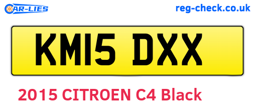 KM15DXX are the vehicle registration plates.