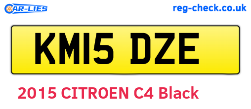 KM15DZE are the vehicle registration plates.