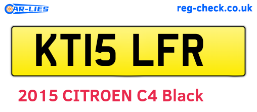 KT15LFR are the vehicle registration plates.