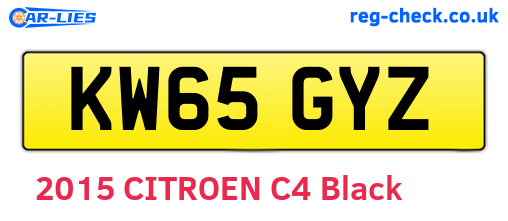 KW65GYZ are the vehicle registration plates.