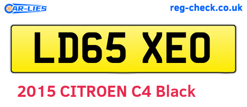 LD65XEO are the vehicle registration plates.