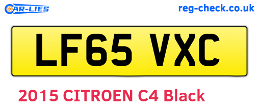 LF65VXC are the vehicle registration plates.