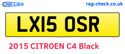 LX15OSR are the vehicle registration plates.
