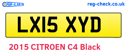 LX15XYD are the vehicle registration plates.