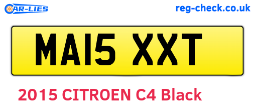 MA15XXT are the vehicle registration plates.