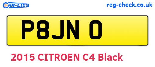 P8JNO are the vehicle registration plates.