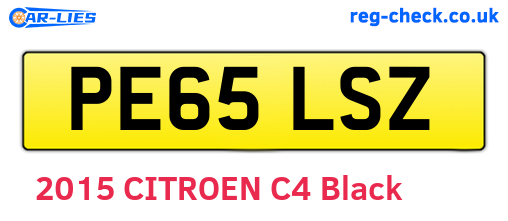 PE65LSZ are the vehicle registration plates.