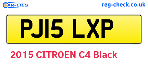 PJ15LXP are the vehicle registration plates.