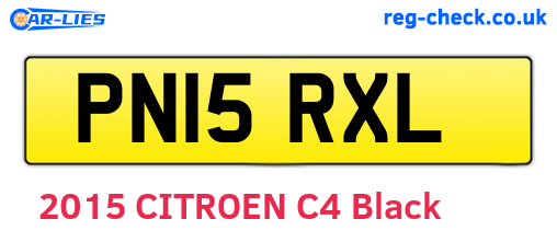 PN15RXL are the vehicle registration plates.