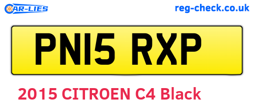 PN15RXP are the vehicle registration plates.