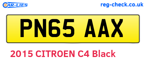 PN65AAX are the vehicle registration plates.