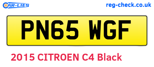 PN65WGF are the vehicle registration plates.