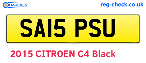 SA15PSU are the vehicle registration plates.