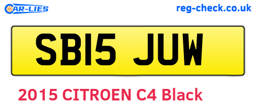 SB15JUW are the vehicle registration plates.