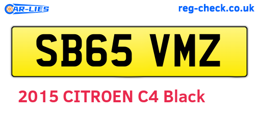 SB65VMZ are the vehicle registration plates.