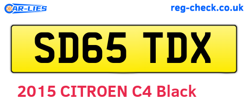 SD65TDX are the vehicle registration plates.