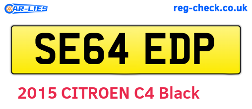 SE64EDP are the vehicle registration plates.