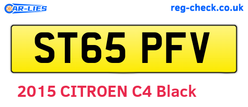 ST65PFV are the vehicle registration plates.
