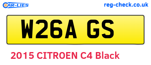 W26AGS are the vehicle registration plates.