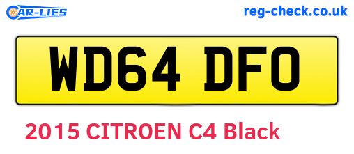 WD64DFO are the vehicle registration plates.