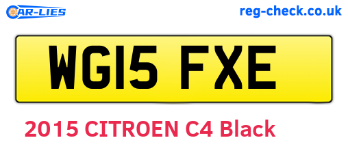 WG15FXE are the vehicle registration plates.