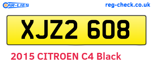 XJZ2608 are the vehicle registration plates.