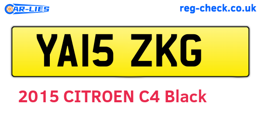 YA15ZKG are the vehicle registration plates.