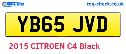 YB65JVD are the vehicle registration plates.
