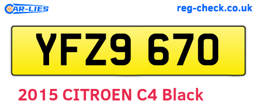 YFZ9670 are the vehicle registration plates.