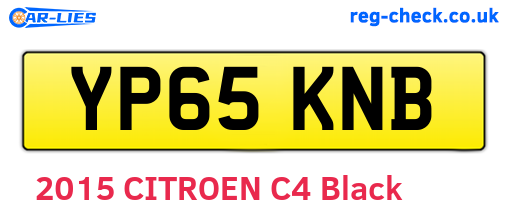 YP65KNB are the vehicle registration plates.