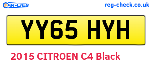 YY65HYH are the vehicle registration plates.