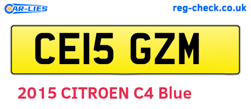 CE15GZM are the vehicle registration plates.