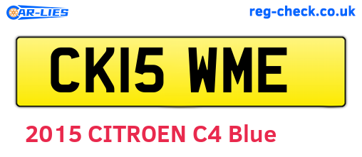 CK15WME are the vehicle registration plates.