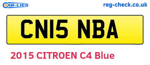 CN15NBA are the vehicle registration plates.