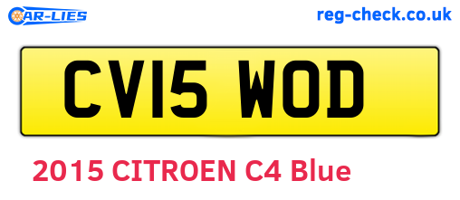 CV15WOD are the vehicle registration plates.
