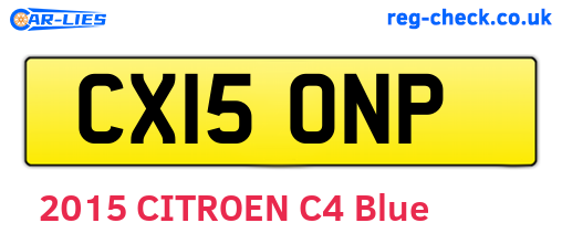 CX15ONP are the vehicle registration plates.