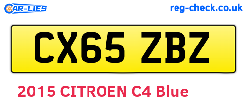 CX65ZBZ are the vehicle registration plates.