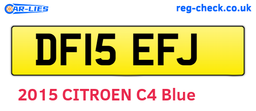 DF15EFJ are the vehicle registration plates.