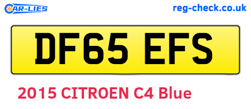 DF65EFS are the vehicle registration plates.