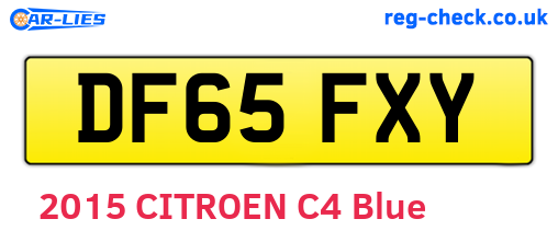 DF65FXY are the vehicle registration plates.