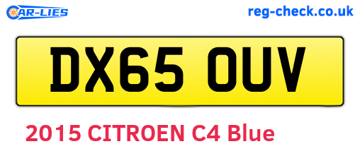DX65OUV are the vehicle registration plates.