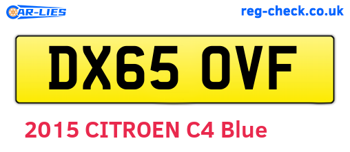 DX65OVF are the vehicle registration plates.