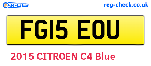 FG15EOU are the vehicle registration plates.