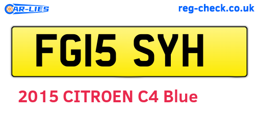 FG15SYH are the vehicle registration plates.